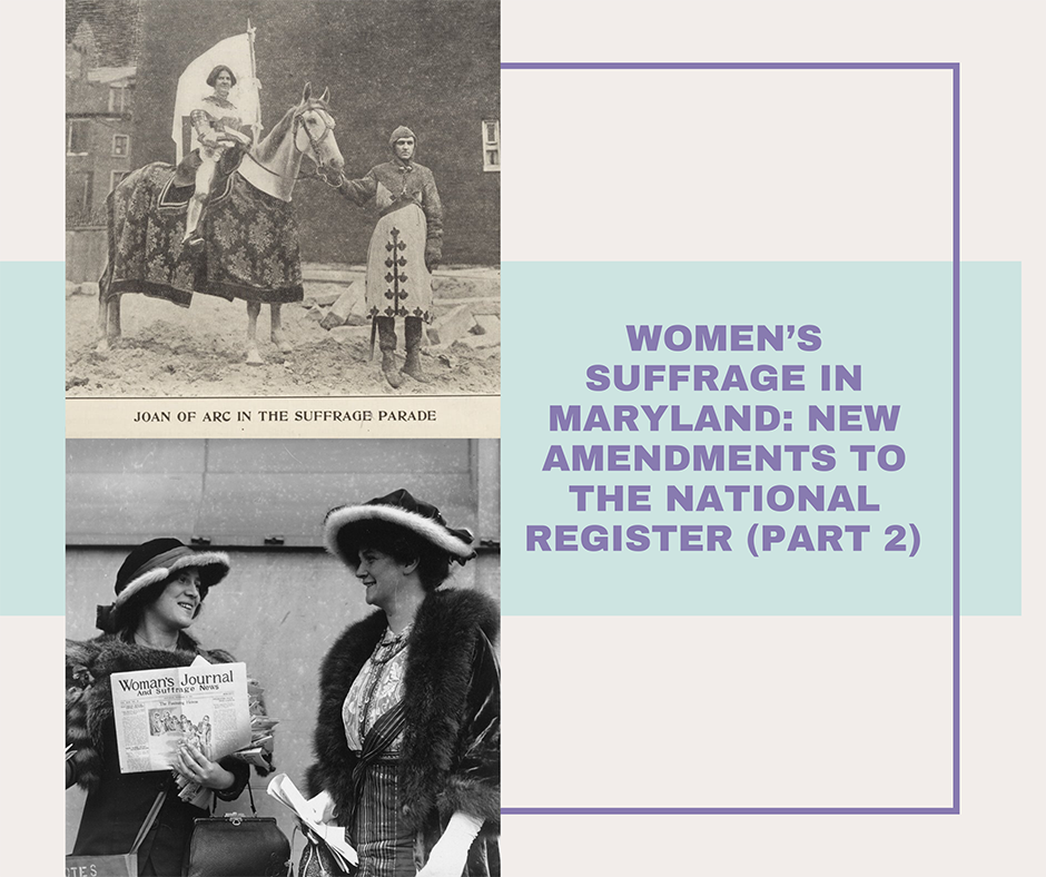 Women’s Suffrage in Maryland: New Amendments to the National Register (Part 2)