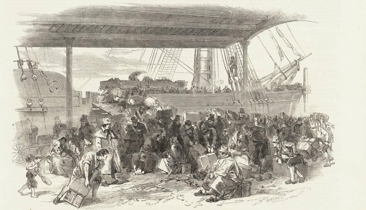 Irish immigrants at Waterloo Docks